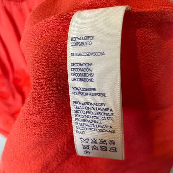 Rebecca Minkoff Rita One Shoulder Embroidered Coral Top Blouse Size Medium - Picture 6 of 8